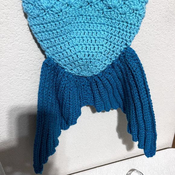 Mermaid Tail Blanket Hand Knit Crochet Costume Girls Sleeping Bag Throw Kids - Picture 2 of 5